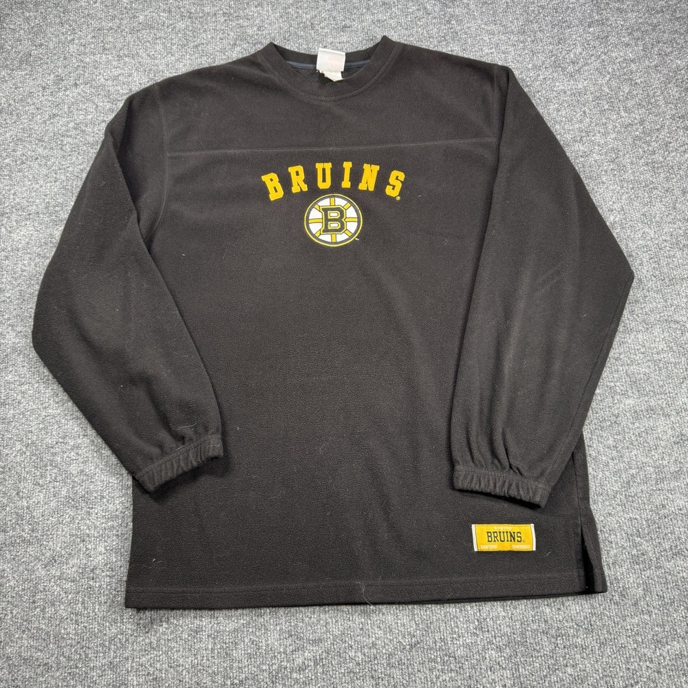 Boston Bruins Majestic Fleece Pullover Mens L Black NHL Hockey Sweatshirt